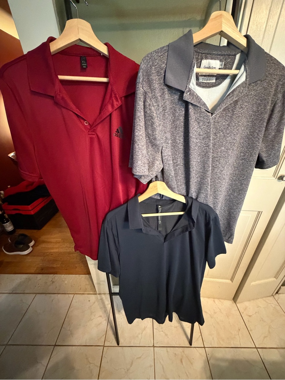 Adidas Red, Lululemon blue, and goodfellow gray athletic Polos lot